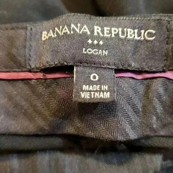 Banana Republic Women's Black Poly/Spandex Logan Fit Pants w Belt Tie - Picture 4 of 14